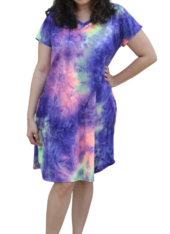 Limited Stock Cancun Tie Dye Dress In Multi