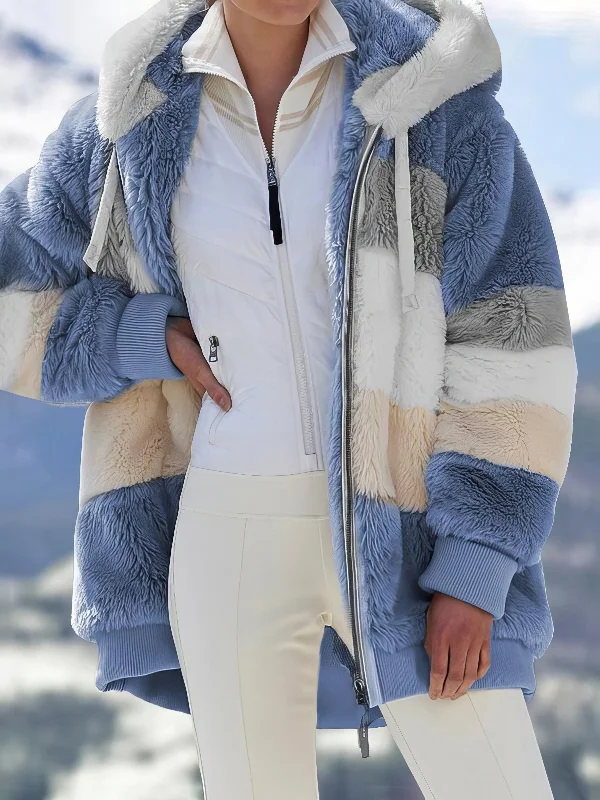 Low Prices Women's Fuzzy Checkered Fleece Jacket