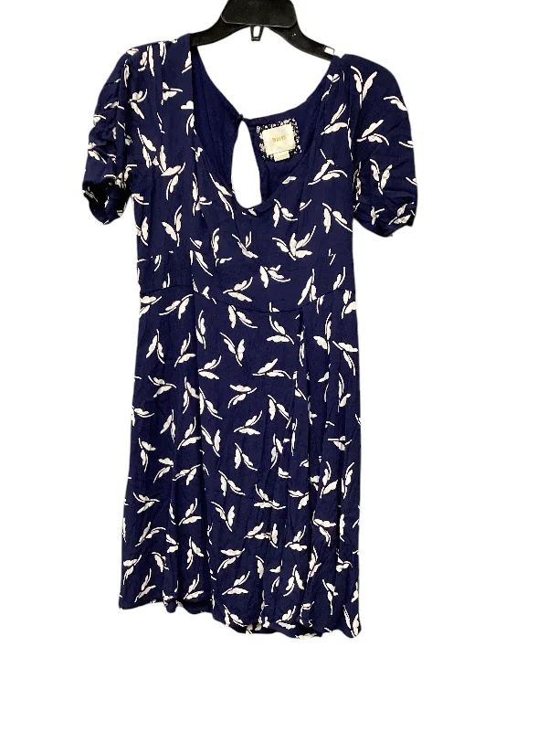 Extra Savings Dress Casual Short By Maeve In Blue & White, Size: 12