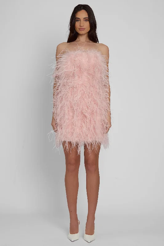 Price Rollback Cloud Feather Mini Dress - Pink