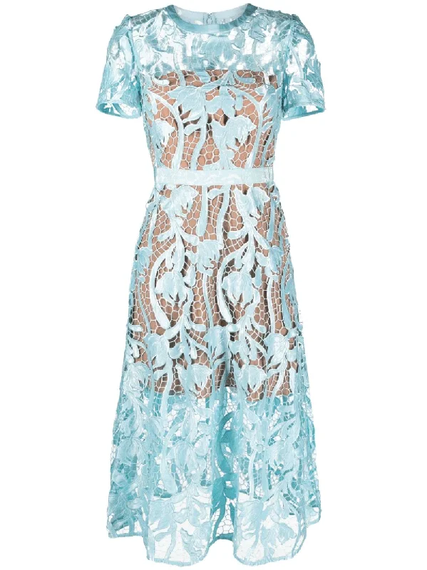 Limited Availability Light Blue Lace Midi Dress