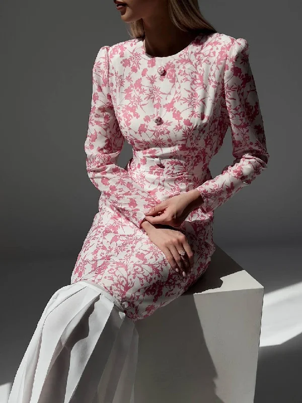 Year-End Clearance Floral Pleated Midi Dress