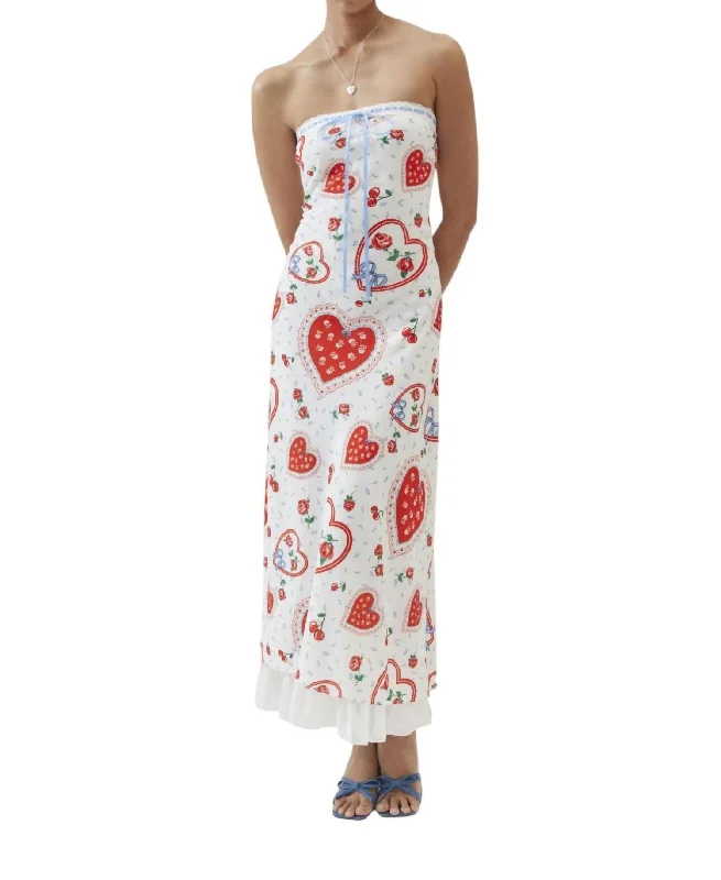 Special Savings Daisy Mae Strapless Midi Dress In Red