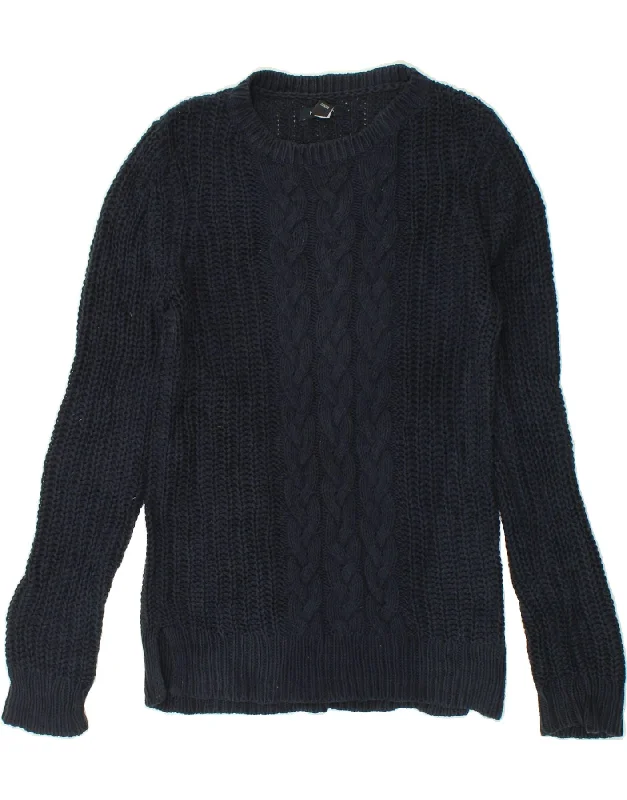 Amazing Deals NAUTICA Womens Boat Neck Jumper Sweater UK 10 Small Navy Blue Cotton