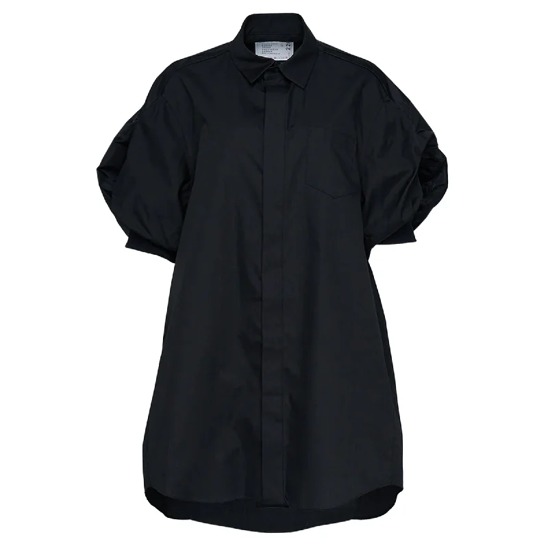 Price Cut Cotton Poplin X Nylon Twill Dress