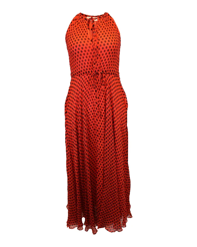 Fantastic Offers Diane von Furstenberg Polka-Dot Maxi Dress in Red Silk