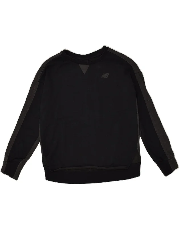 Shop and Save NEW BALANCE Womens Sweatshirt Jumper UK 14 Medium Black Colourblock Cotton Shop and Save NEW BALANCE Womens Sweatshirt Jumper UK 14 Medium Black Colourblock Cotton