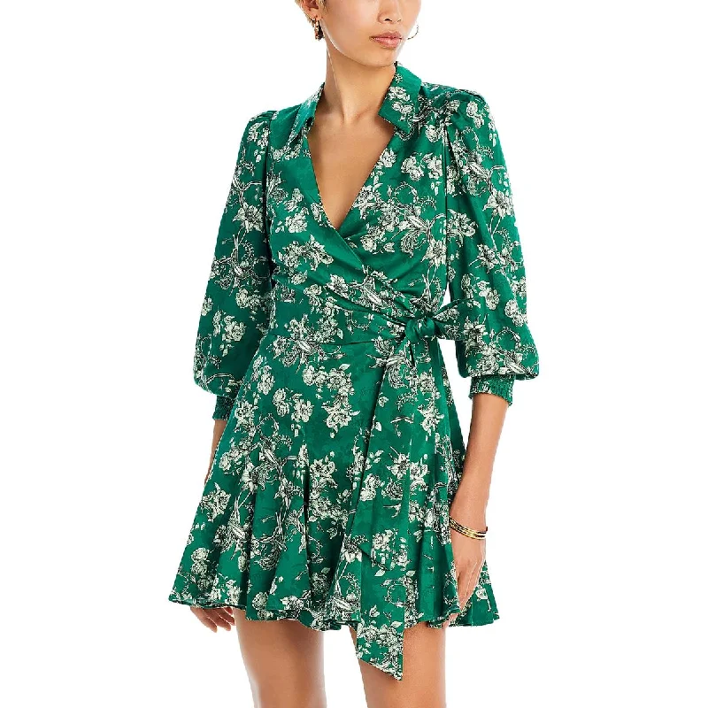 Unbeatable Prices Alisa Womens Floral Print Long Sleeve Wrap Dress