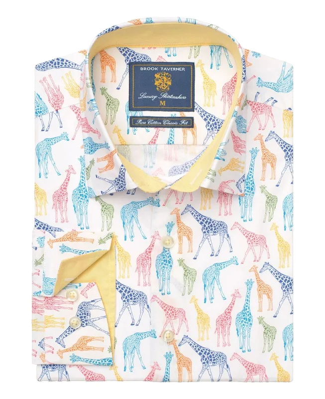 Best Bargains Giraffe Print Shirt - White