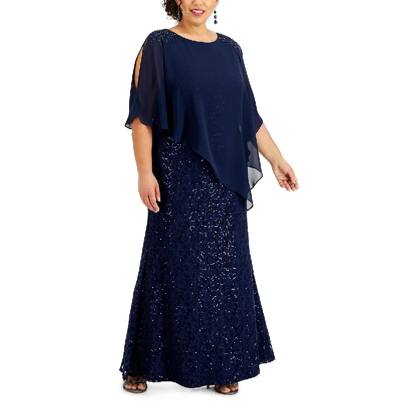 Super Sale Plus Womens Lace Maxi Evening Dress