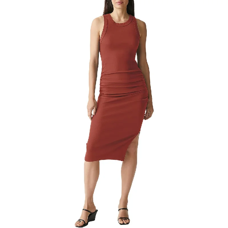 Closeout Sale Womens Ruched Ultra Rib Midi Dress