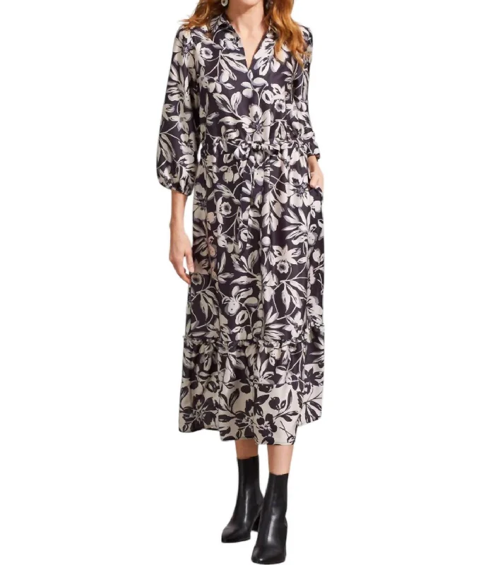 Best Bargains 3/4 Sleeve Dress In Black