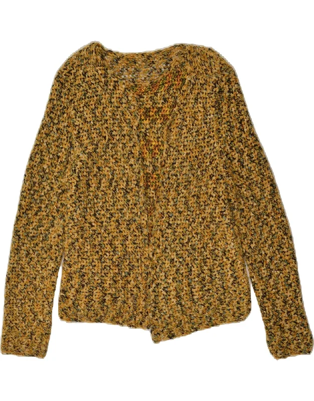 Don't Wait VINTAGE Womens Cardigan Sweater UK 12 Medium Brown Flecked