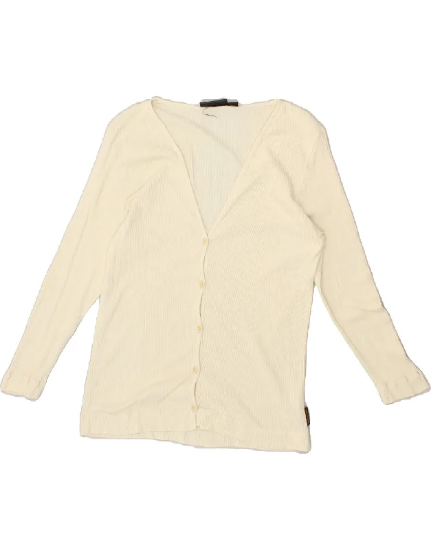 Instant Savings TIMBERLAND Womens 3/4 Sleeve Cardigan Sweater UK 14 Large Off White Cotton Instant Savings TIMBERLAND Womens 3/4 Sleeve Cardigan Sweater UK 14 Large Off White Cotton