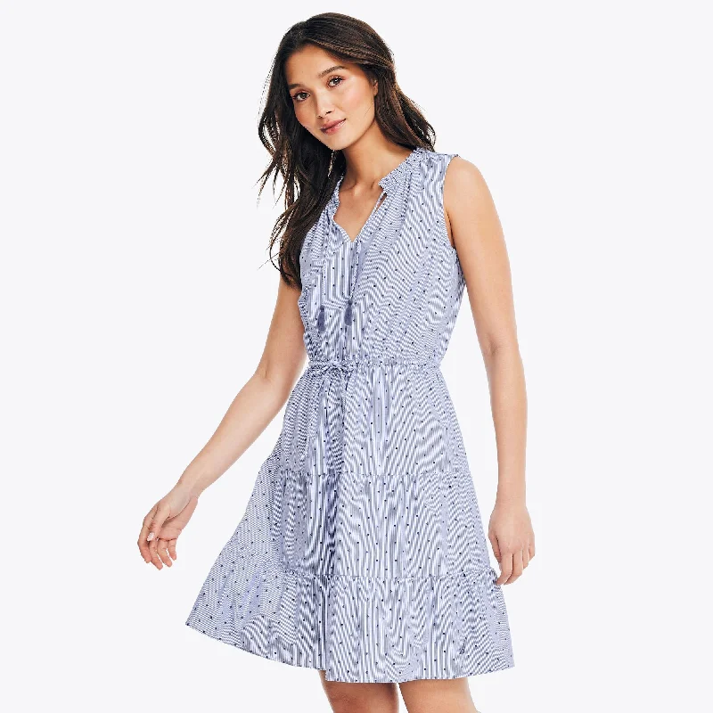 Exclusive Savings Nautica Womens Striped Clip Dot Tiered Dress