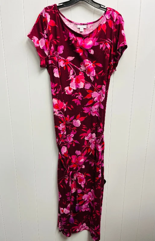 Daily Deals Dress Casual Maxi By J. Jill In Pink & Red, Size: M