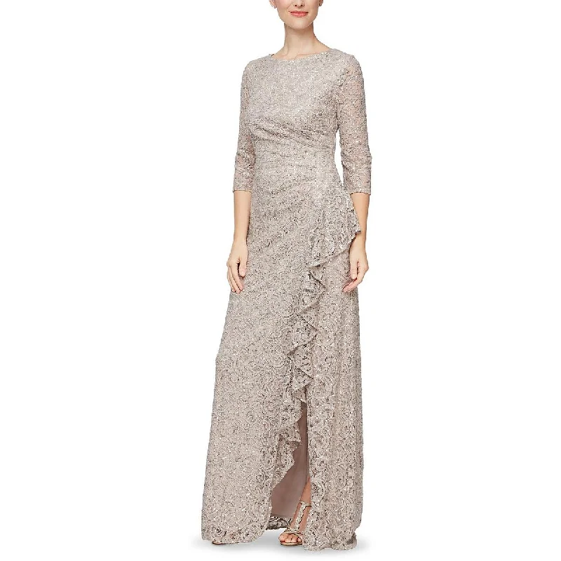 Deal Dash Womens Lace Sequined Evening Dress