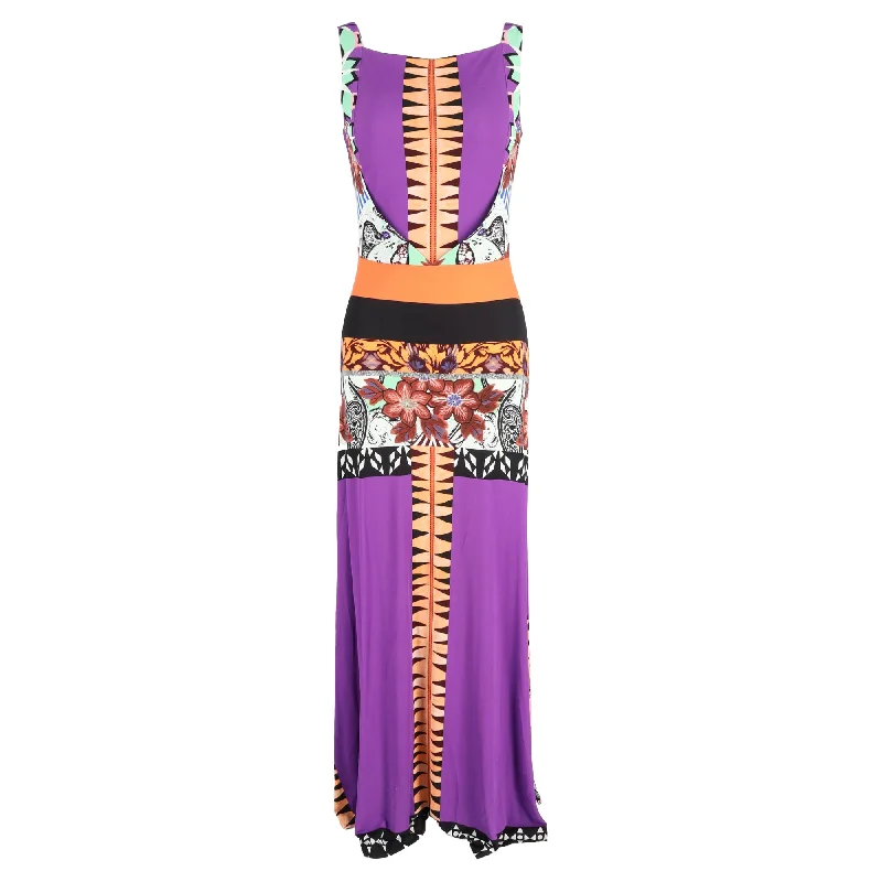 Super Bargain Etro Sleeveless Printed Maxi Dress in Multicolor Polyester