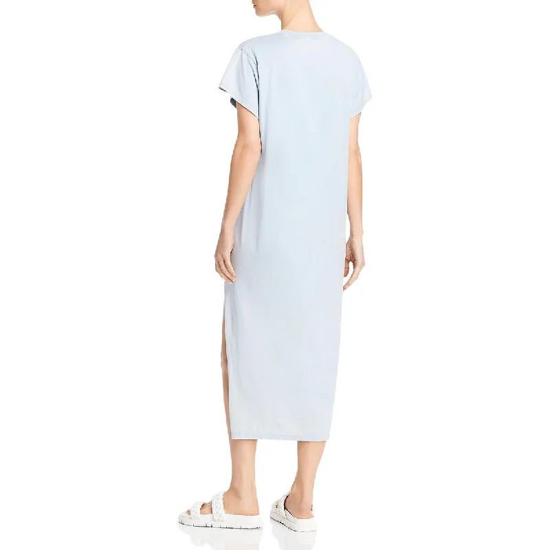 Hurry In Elisha Womens Side Slit Short Sleeve T-Shirt Dress