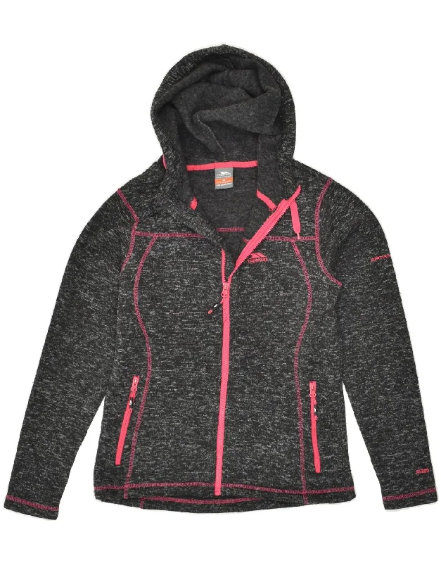 Early Bird Discount TRESPASS Womens Zip Hoodie Sweater UK 12 Medium  Black Flecked Polyester