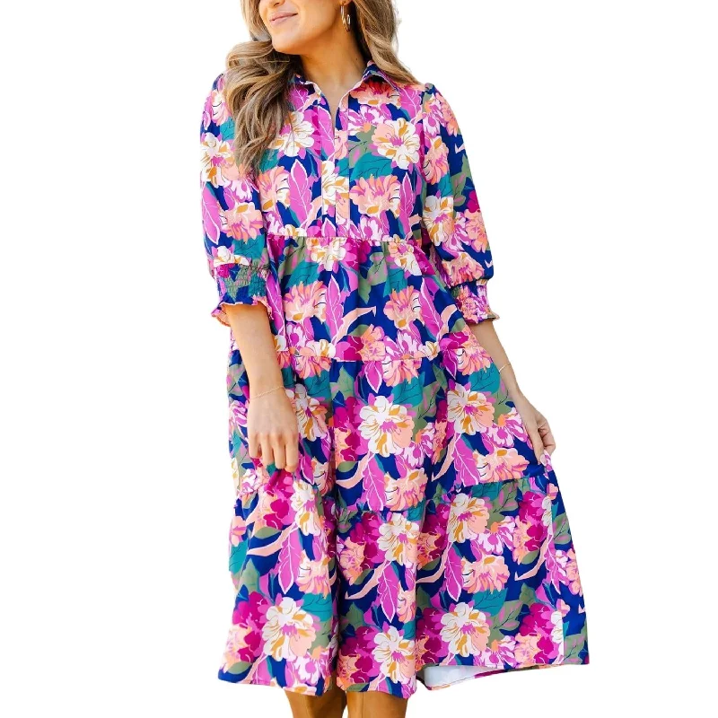 Reduced Prices Eleanor Midi Dress In Madly In Love Pink