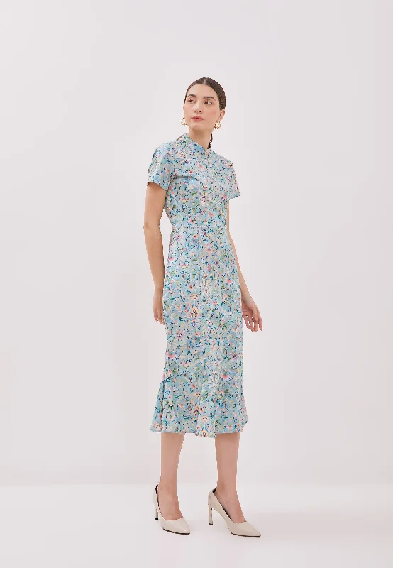 Price Rollback CHINESE FLORAL Mermaid Cheongsam Dress