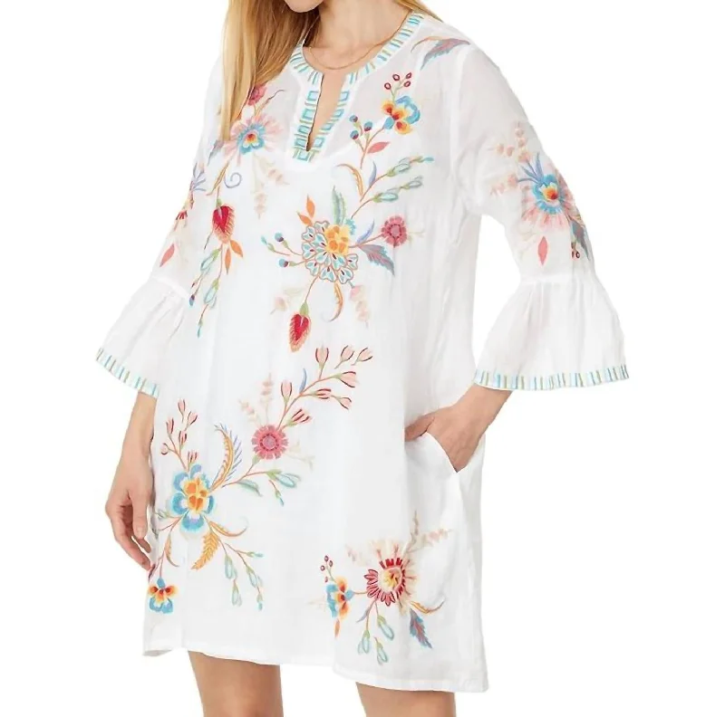 Shop and Save Joele Ruffle Slv Dress In White