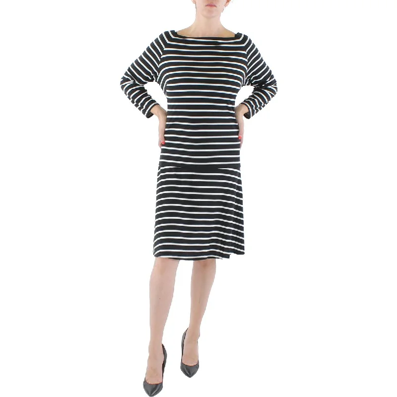 Reduced Prices Plus Womens Knit Striped Shift Dress