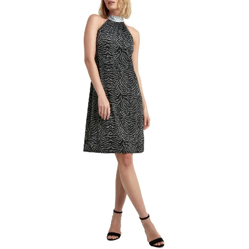 Deal Explosion Womens Printed Knee-Length Halter Dress