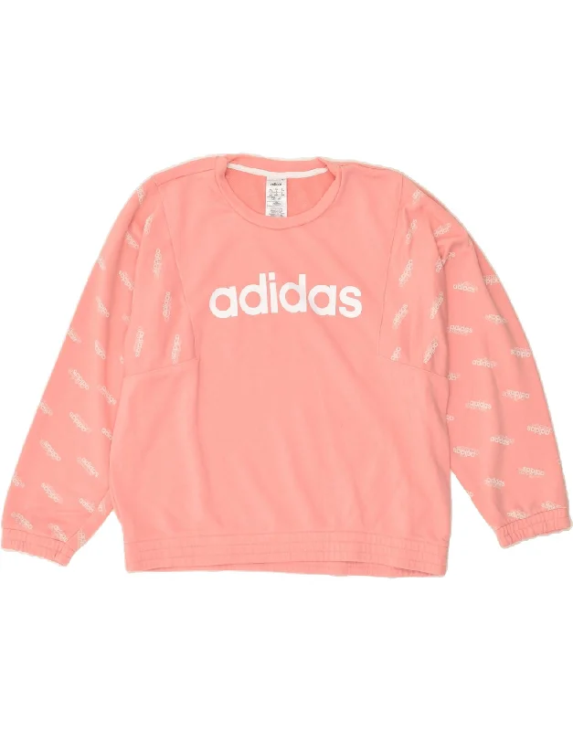 Exclusive Access ADIDAS Womens Graphic Sweatshirt Jumper UK 16/18 Large Pink Cotton