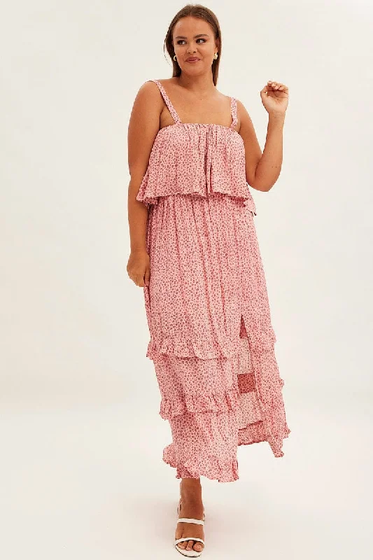 Mega Deal Red Ruffled Off Shoulder Maxi Dress