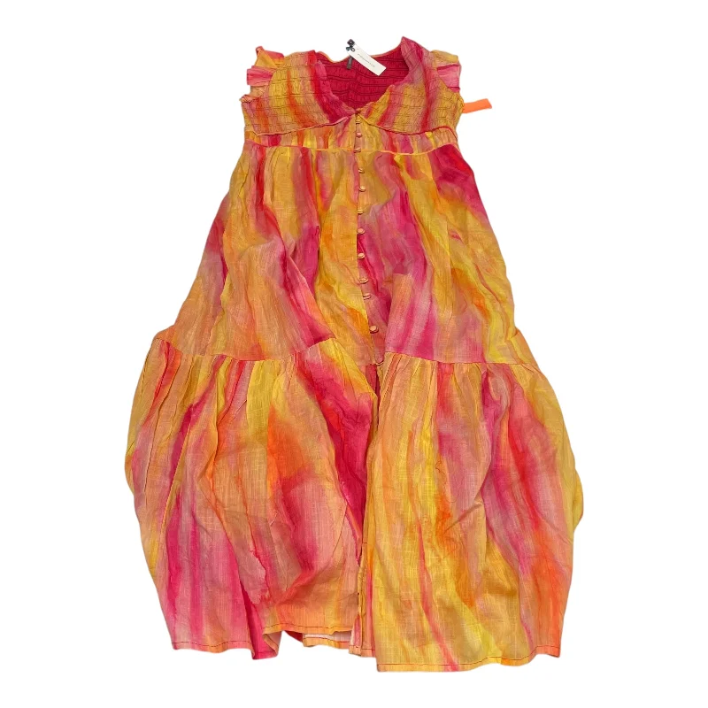 Crazy Deals Dress Casual Maxi By Anthropologie In Orange & Pink, Size: S