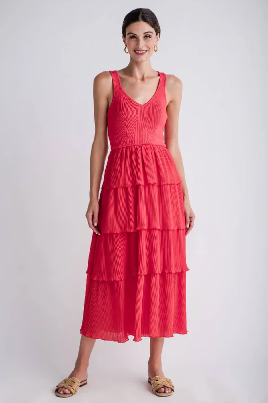 Buy More, Save More & Merci Pleated Tiered Midi Dress