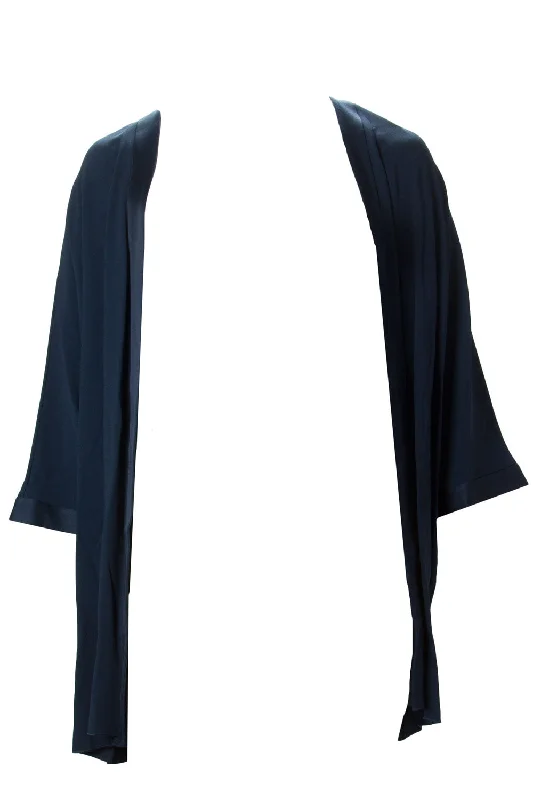 Last Chance MARINA RINALDI Women's Dark Navy Fatato Open Front Jacket $770 NWT