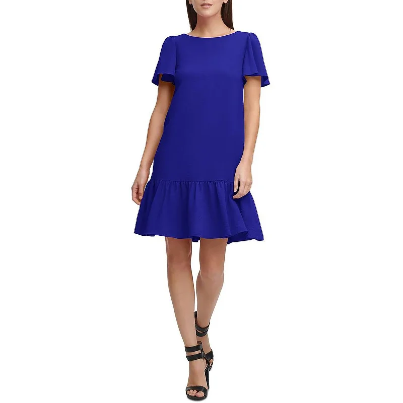 Super Sale Womens Flutter-Detail Above Knee Shift Dress