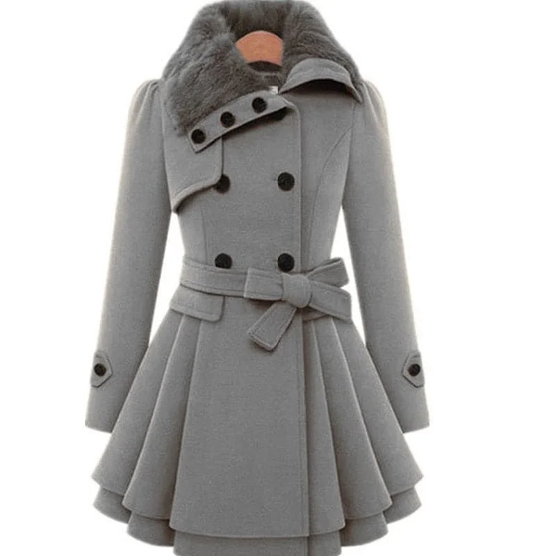 Grand Opening Sale HEATHER Design Women's Fine Fashion Luxury Style Designer Gray Wool Coat Jacket Grand Opening Sale HEATHER Design Women's Fine Fashion Luxury Style Designer Gray Wool Coat Jacket
