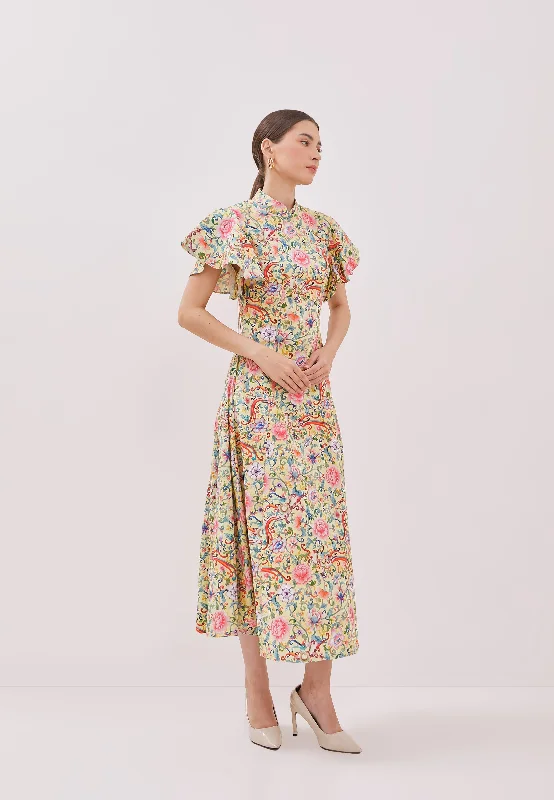 Closeout Sale PHOENIX Maxi Cheongsam Dress