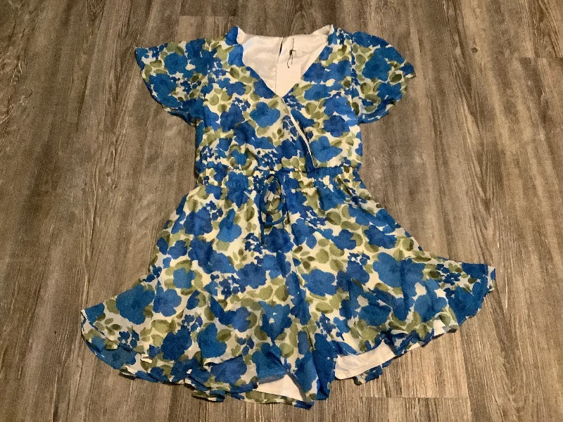 Super Sale Romper By Sugar Lips In Blue & White, Size: Xs