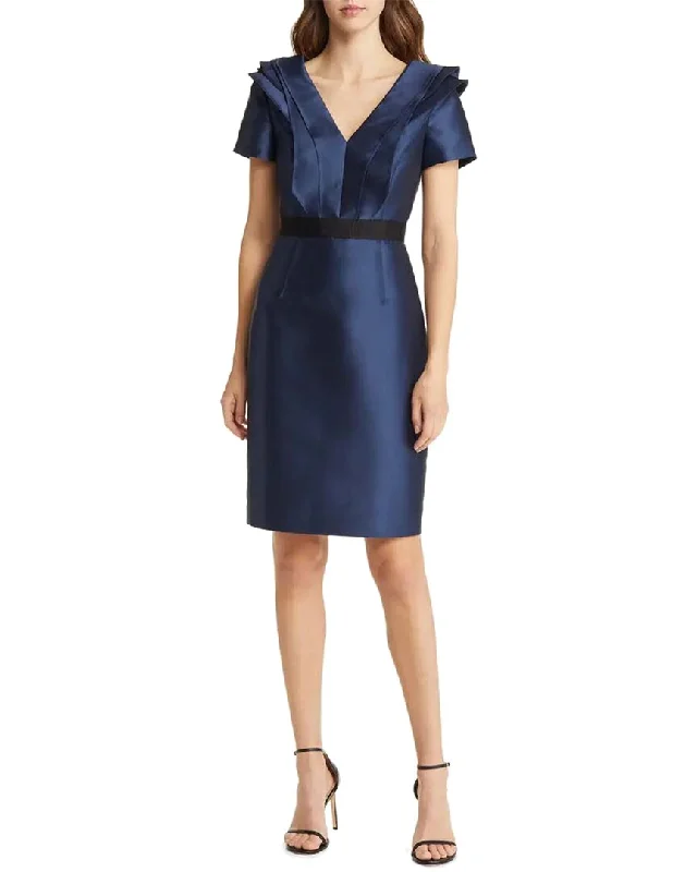 Markdowns FOCUS by Shani Satin Mikado Ruffle Neckline Dress