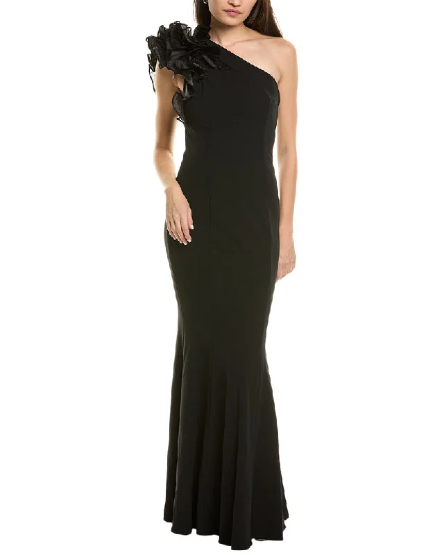 Limited Availability Aidan Mattox One-Shoulder Gown