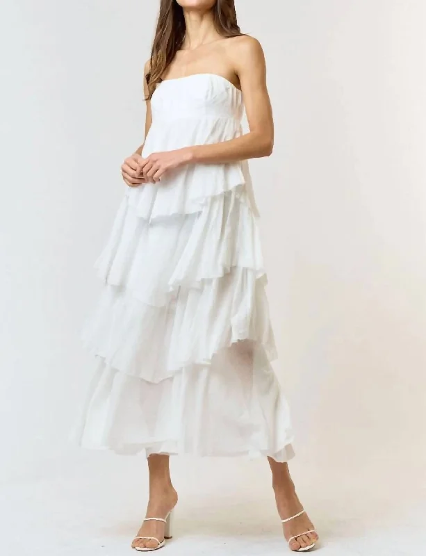 Early Access Barcelona Midi Dress In Ivory