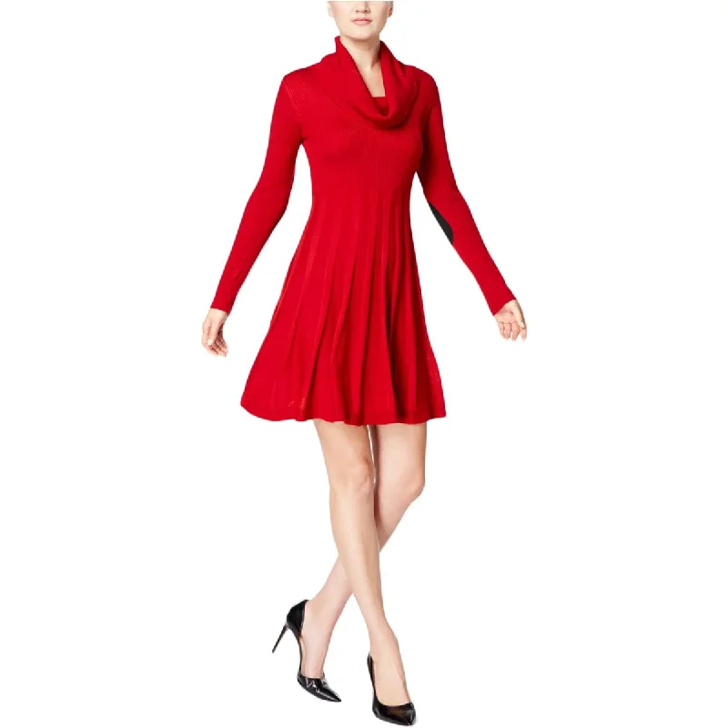 Super Deal Womens Ribbed Long Sleeves Sweaterdress