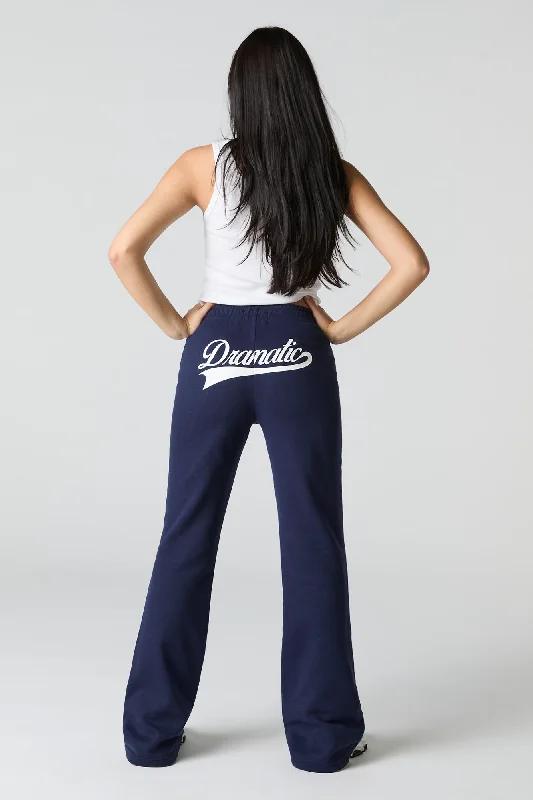 Hurry In Dramatic Graphic Fleece Flare Sweatpant