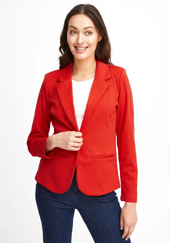 Fantastic Offers Fransa Jersey Blazer Jacket, Red Alert