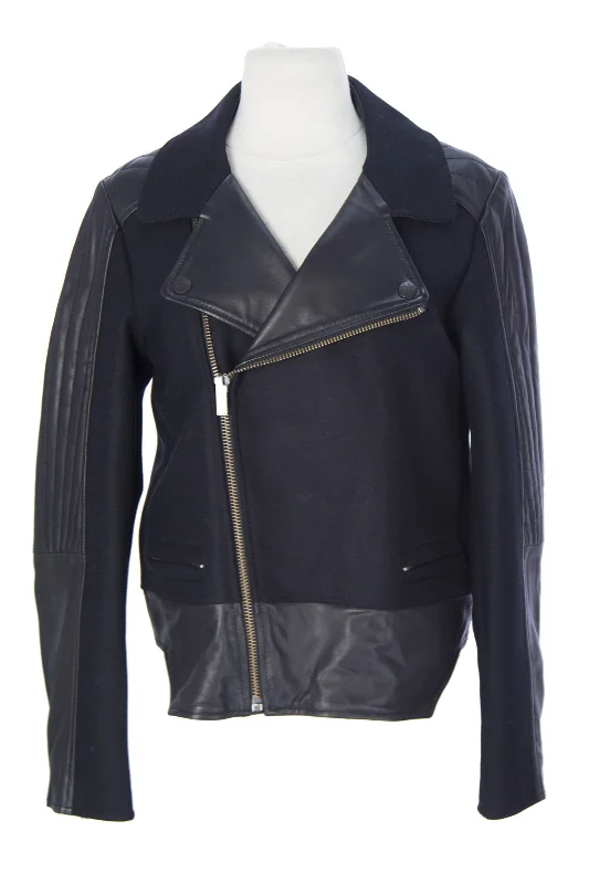 Extra Savings SURFACE TO AIR Women's Black Leather Trim Gry Jacket $720 NEW