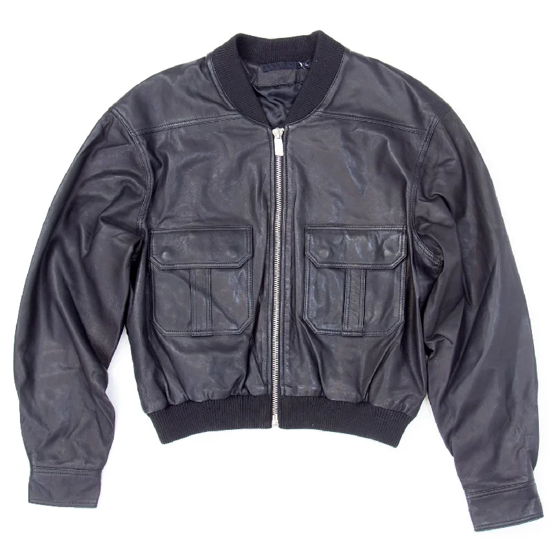 Final Clearance BLK DNM Women's Black Leather Jacket 37 #WKL6301 $895 NWT