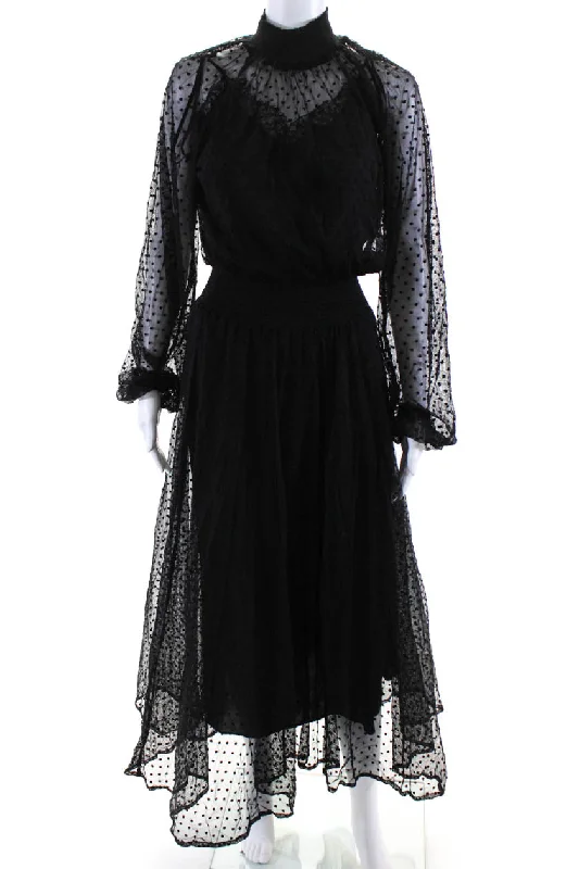 Extra Savings Polo Ralph Lauren Womens Cotton Semi Sheer Polka Dot Maxi Dress Black Extra Savings Polo Ralph Lauren Womens Cotton Semi Sheer Polka Dot Maxi Dress Black
