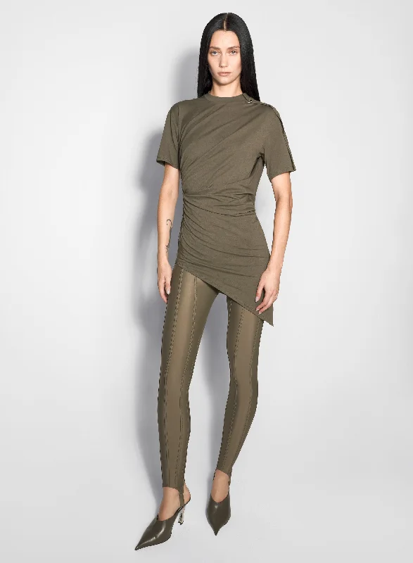 Great Deals khaki draped pierced day dress