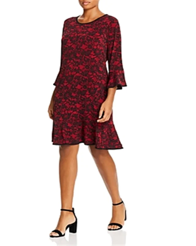 Stock Up and Save Michael Kors Women's Plus Flounce Dress Printed Shift Red Size 0X | Red Stock Up and Save Michael Kors Women's Plus Flounce Dress Printed Shift Red Size 0X | Red
