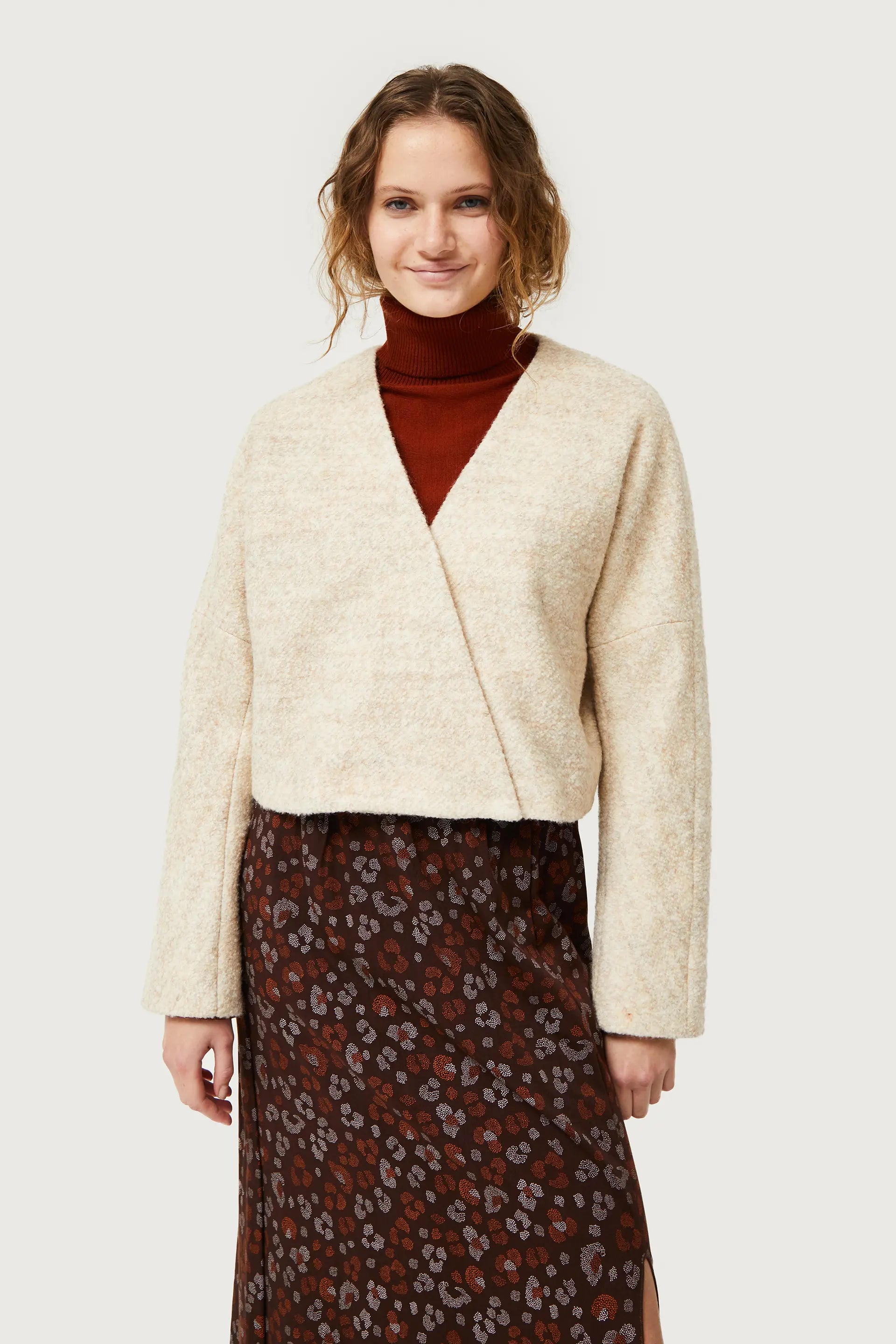 Savings Galore Beige Double-Breasted Jacket